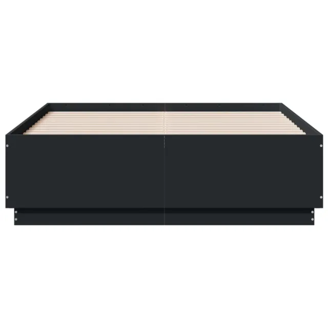 Cadre de lit avec LED sans matelas noir 120x190 cm