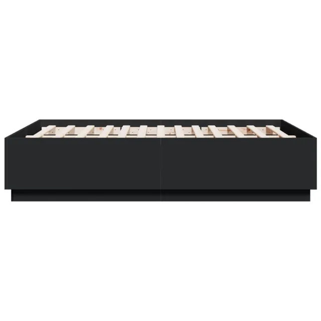Cadre de lit avec LED sans matelas noir 120x190 cm
