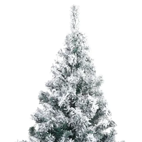 Sapin de Noël artificiel avec neige floquée vert 240 cm PVC