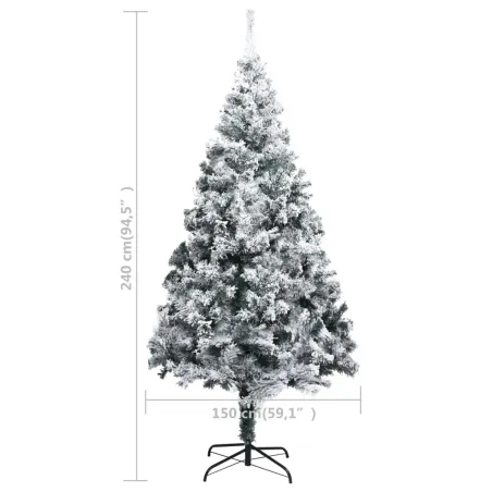Sapin de Noël artificiel avec neige floquée vert 240 cm PVC