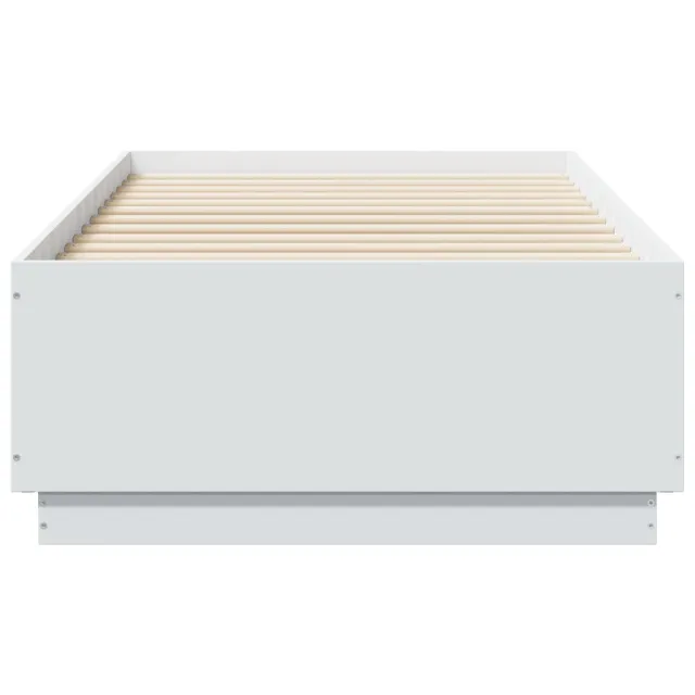 Cadre de lit avec LED sans matelas blanc 90x190 cm