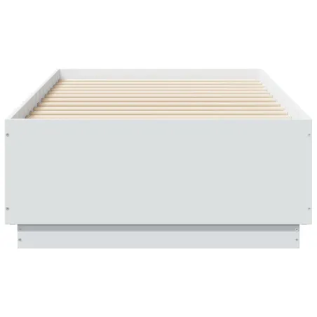 Cadre de lit avec LED sans matelas blanc 90x190 cm