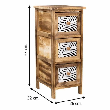 Cassettiera Alexandra House Living Marrone Legno Legno di paulownia 32