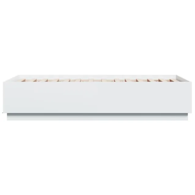 Cadre de lit avec LED sans matelas blanc 75x190 cm