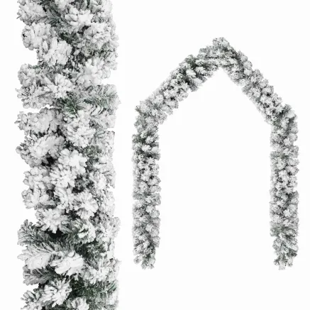 Guirlande de Noël avec neige floquée Vert 5 m PVC