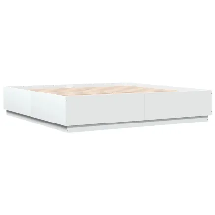 Cadre de lit sans matelas blanc 200x200 cm 2
