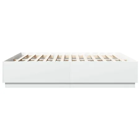 Cadre de lit sans matelas blanc 200x200 cm