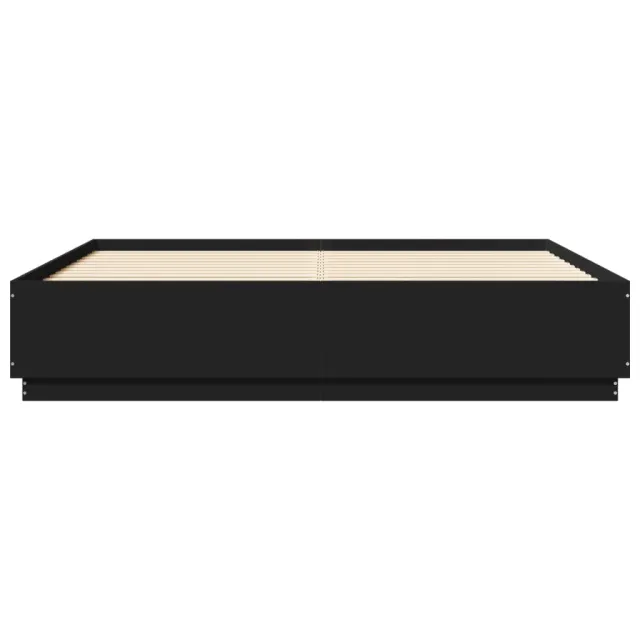 Cadre de lit sans matelas noir 180x200 cm