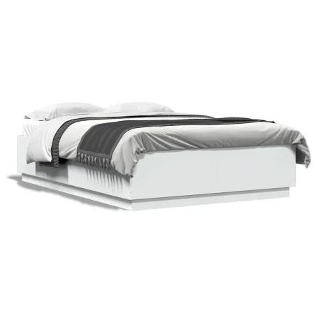 Cadre de lit sans matelas blanc 160x200 cm