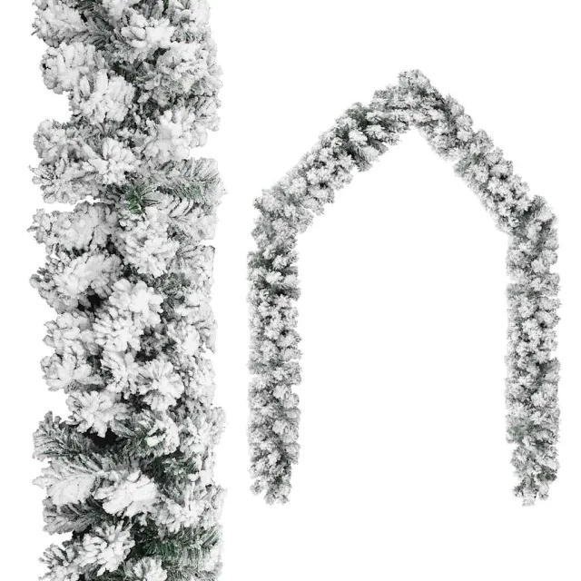 Guirlande de Noël avec neige floquée Vert 20 m PVC