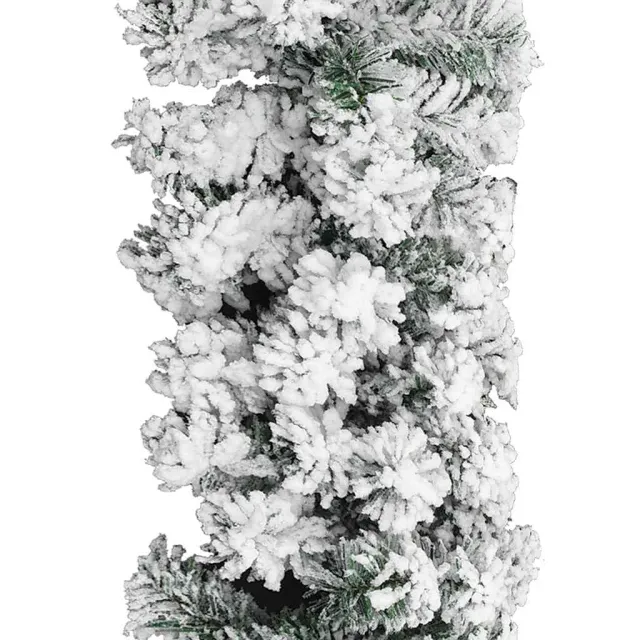 Guirlande de Noël avec neige floquée Vert 20 m PVC