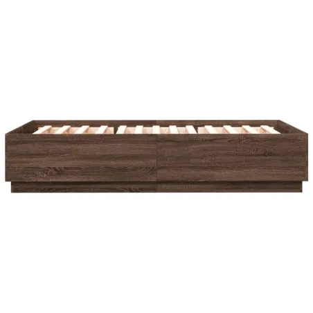 Cadre de lit sans matelas chêne marron 150x200 cm