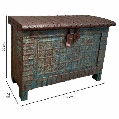 Koffer Alexandra House Living Blauw Mangohout 44 x 90 x 132 cm