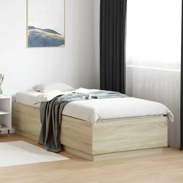 Cadre de lit sans matelas chêne sonoma 100x200 cm