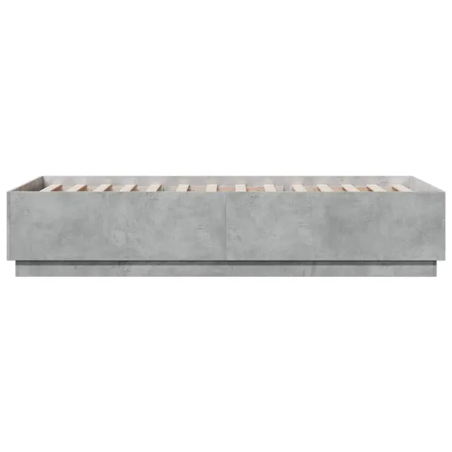 Cadre de lit sans matelas gris béton 100x200 cm
