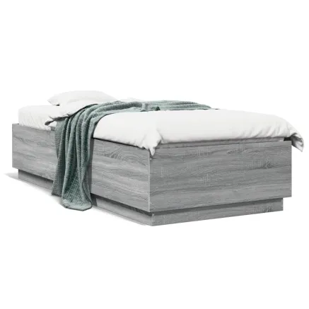 Cadre de lit sans matelas sonoma gris 90x200 cm 2