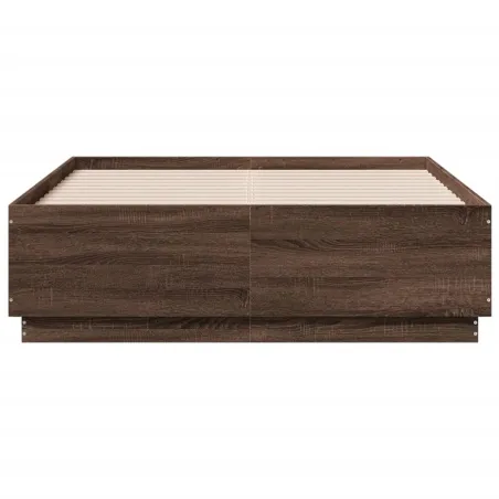 Cadre de lit sans matelas chêne marron 140x190 cm