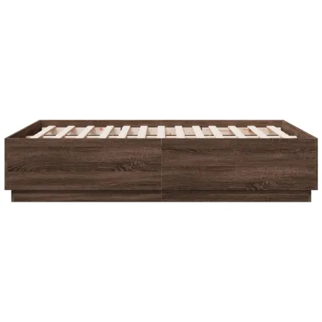 Cadre de lit sans matelas chêne marron 140x190 cm