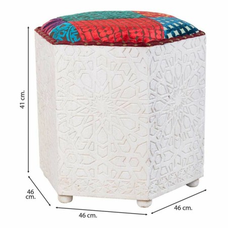 Taburete Alexandra House Living Blanco Madera de mango 46 x 41 x 46 cm