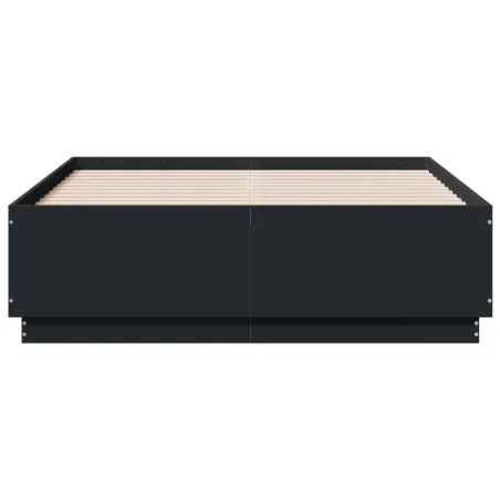 Cadre de lit sans matelas noir 135x190 cm
