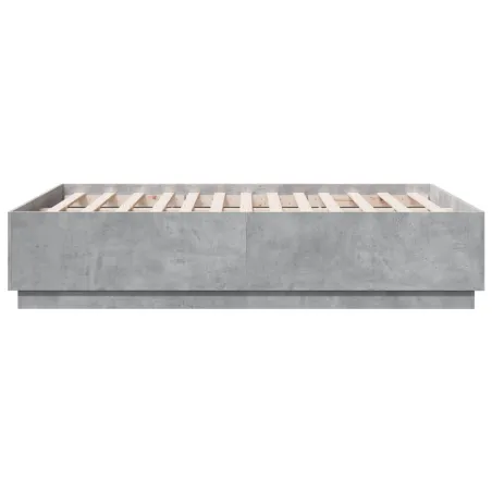 Cadre de lit sans matelas gris béton 135x190 cm