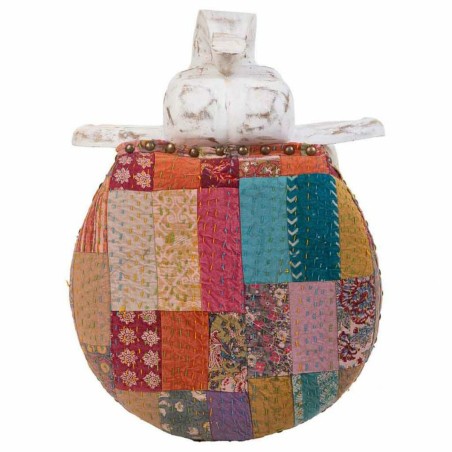 Stool Alexandra House Living White Mango wood Fabric 51 x 37 x 36 cm E