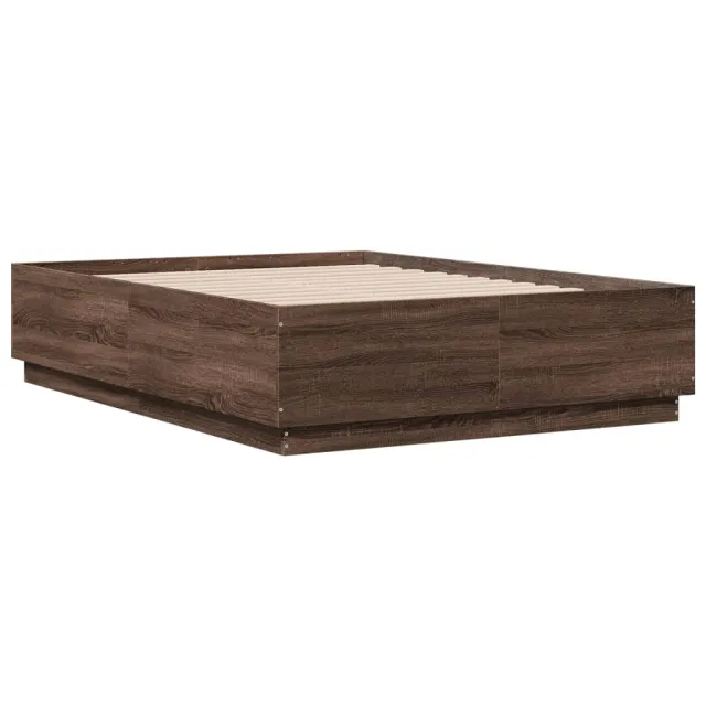 Cadre de lit sans matelas chêne marron 135x190 cm