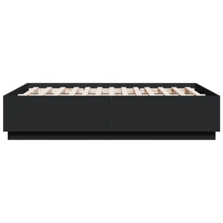 Cadre de lit sans matelas noir 120x190 cm