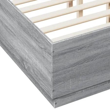 Cadre de lit sans matelas sonoma gris 120x190 cm