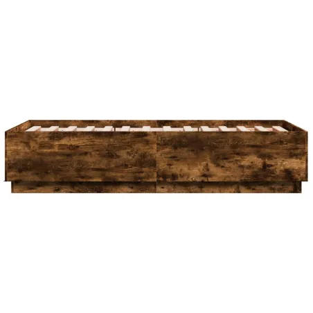 Cadre de lit sans matelas chêne fumé 90x190 cm