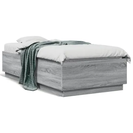 Cadre de lit sans matelas sonoma gris 90x190 cm 2