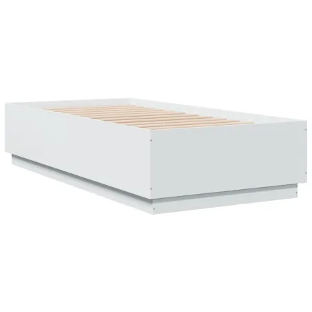 Cadre de lit sans matelas blanc 75x190 cm