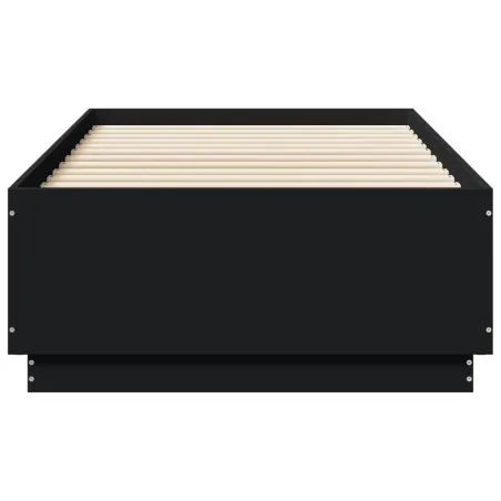 Cadre de lit sans matelas noir 75x190 cm