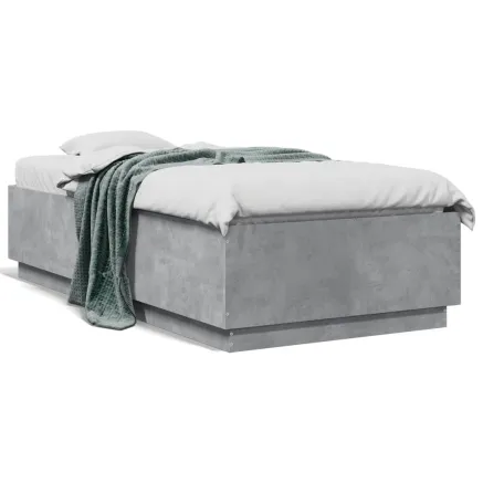 Cadre de lit sans matelas gris béton 75x190 cm 2