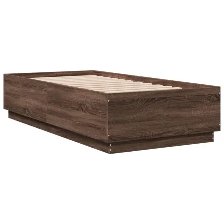 Cadre de lit sans matelas chêne marron 75x190 cm