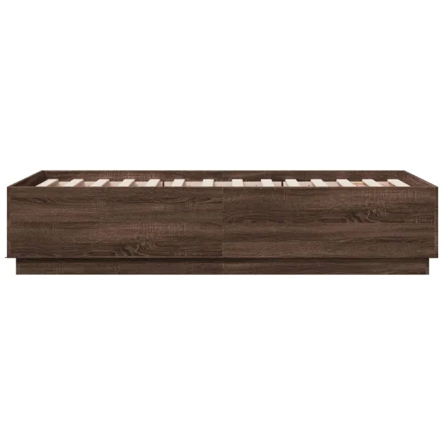 Cadre de lit sans matelas chêne marron 75x190 cm