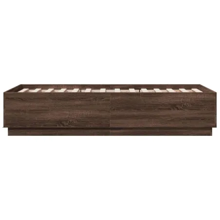Cadre de lit sans matelas chêne marron 75x190 cm