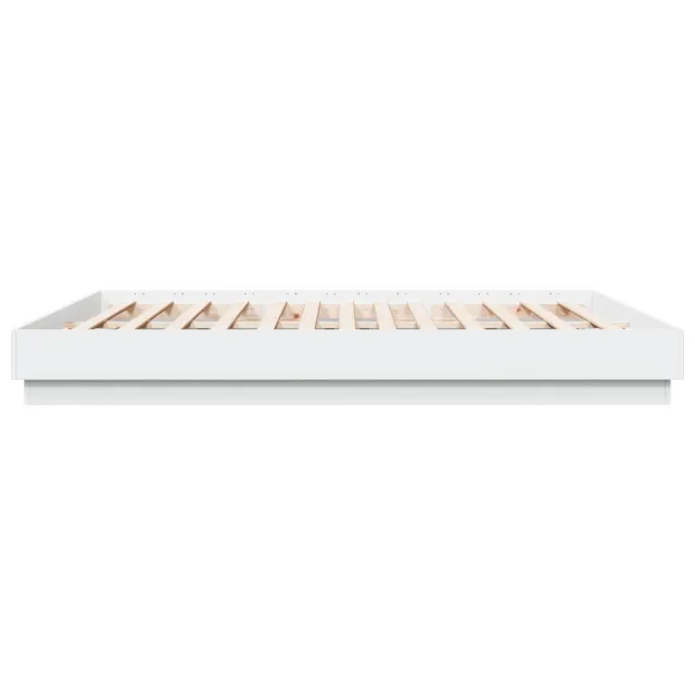 Cadre de lit avec LED sans matelas blanc 200x200 cm