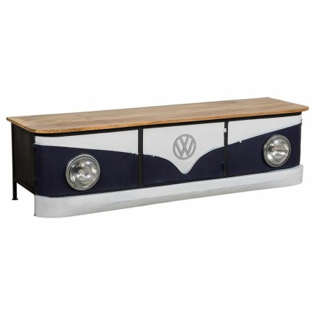 Aparador Alexandra House Living Blanco Natural Azul marino Metal Mader