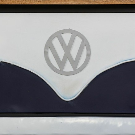 Sideboard Alexandra House Living White Natural Navy Blue Metal Mango w 2