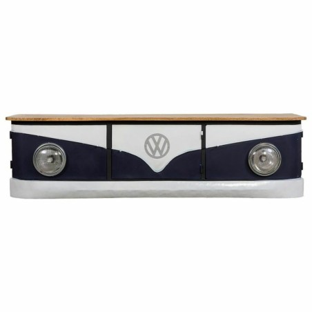 Aparador Alexandra House Living Blanco Natural Azul marino Metal Mader