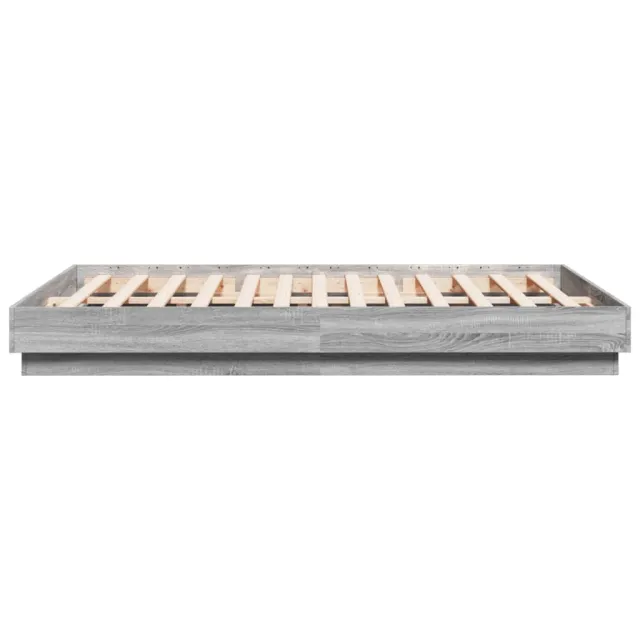 Cadre de lit avec LED sans matelas sonoma gris 160x200 cm