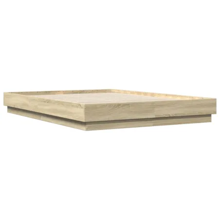 Cadre de lit avec LED sans matelas chêne sonoma 150x200 cm