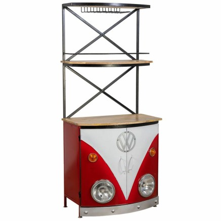 Mobile bar Alexandra House Living Bianco Naturale Blu Marino 60 x 180