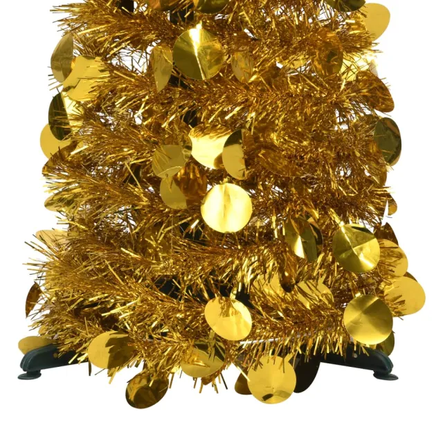 Sapin de Noël artificiel escamotable doré 120 cm PET