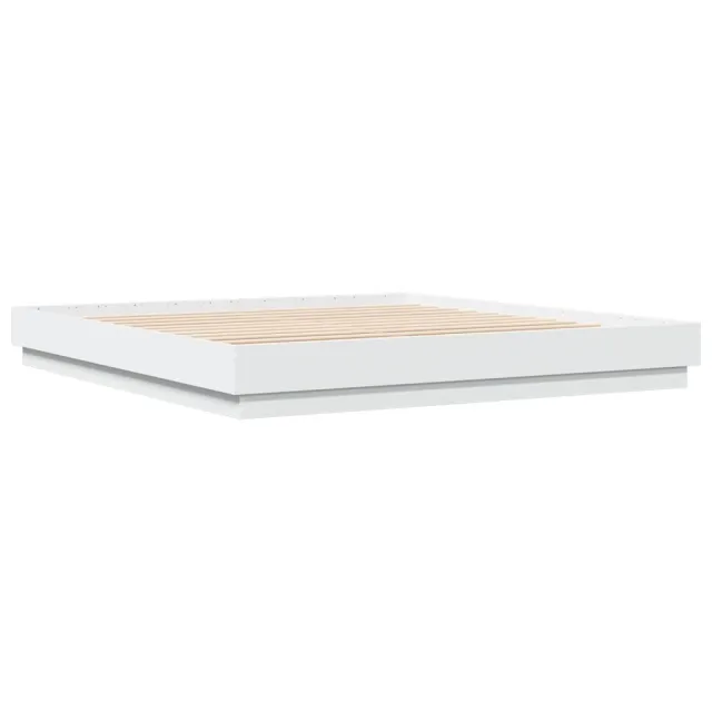 Cadre de lit sans matelas blanc 200x200 cm