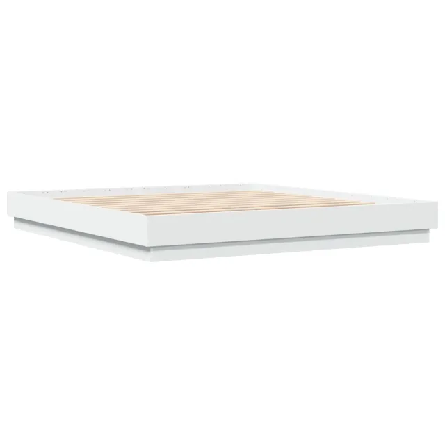 Cadre de lit sans matelas blanc 200x200 cm
