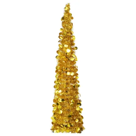 Sapin de Noël artificiel escamotable doré 150 cm PET