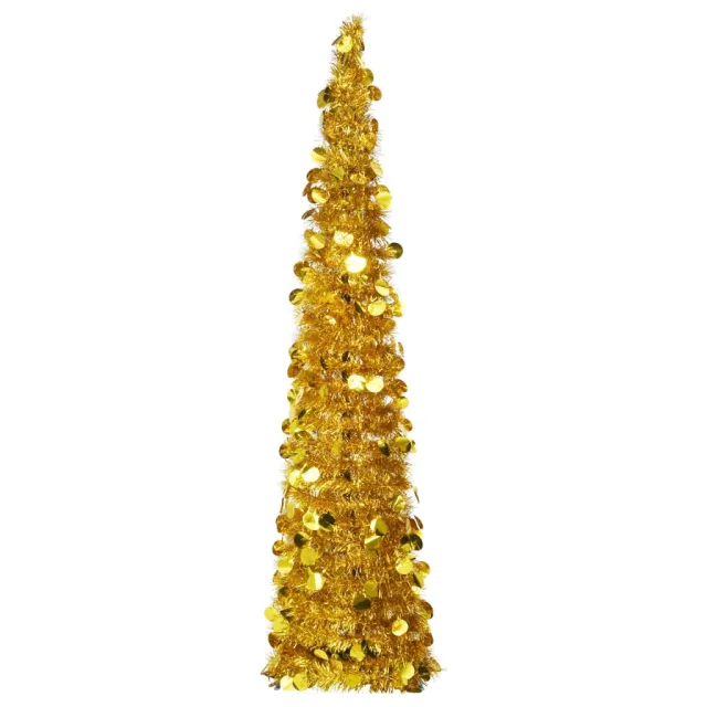 Sapin de Noël artificiel escamotable doré 150 cm PET