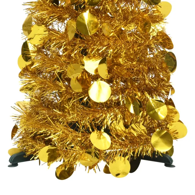 Sapin de Noël artificiel escamotable doré 150 cm PET